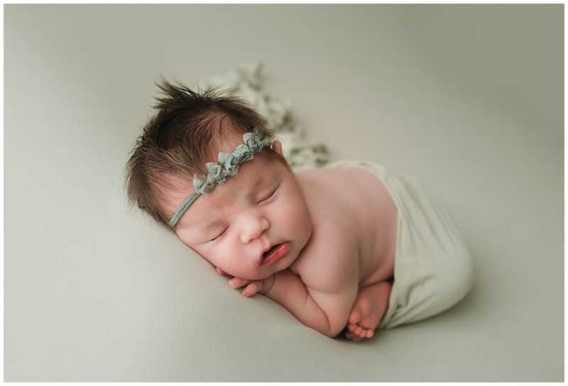 newborn in green, frisco newborn photographer 