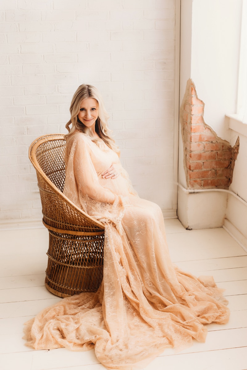 Boho maternity session in downtown McKinney, Texas.