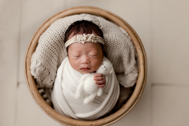 Baby girl during a Dallas, Texas newborn photography session.